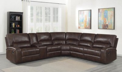 Brunson Motion Sectional Sofa 600440 in Brown by Coaster