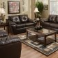 Mahogany Bonded Leather Modern Sofa & Loveseat Set w/Options