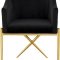 Xavier Dining Chair 763 Set of 2 Black Velvet Fabric by Meridian