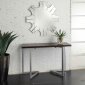 Brown Top & Silver Tone Steel Base Modern Dining Table w/Options