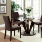 CM3120T Lancy I 5Pc Dinette Set in Dark Walnut w/Glass Top