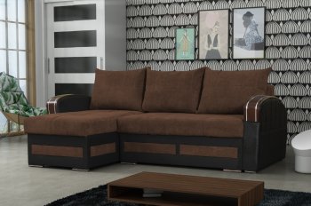 Tommy Sectional Sofa in Brown Fabric by Skyler Design [SKSS-Tommy-Brown]