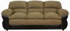 Mocha Fabric and Bicast Modern Sofa & Loveseat w/Options