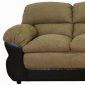 Mocha Fabric and Bicast Modern Sofa & Loveseat w/Options