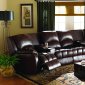 Brown Leatherette Home Theater Sectional W/Motorized Recliners