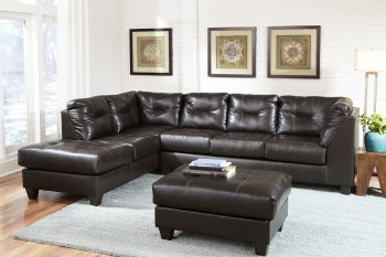 4802 Sectional Sofa in Brown Leatherette w/Optional Ottoman [EGSS-4802]