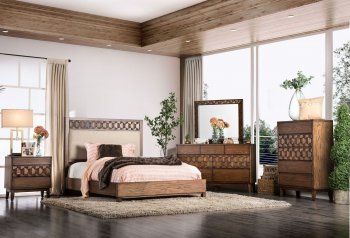 Kallisto Bedroom w/Padded Headboard CM7582F in Chestnut w/Opt [FABS-CM7582F-Kallisto]