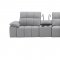 Beaumont Sectional Sofa in Light Gray Leather by J&M