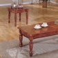 Medium Brown Finish Traditional 3PC Coffee Table Set