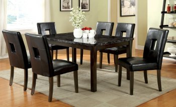 CM3317T Seaford I 7Pc Dining Set in Dark Walnut [FADS-CM3317T Seaford I]