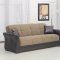 Fabric & Dark Vinyl Two-Tone Modern Sofa Bed w/Optional Items