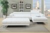 F7364 Sectional Sofa in White Bonded Leather by Boss