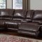 U1953 Power Motion Sectional Sofa Brown Bonded Leather by Global