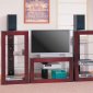 Dark Brown Finish Modern Entertainment Unit w/Media Towers