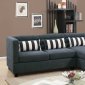 F6994 Reversible Sectional Sofa in Slate Fabric by Poundex