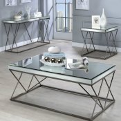 705478 Coffee Table 3Pc Set w/ Mirrored Tabletops by Coaster