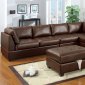 Walnut Bonded Leather Modern Sectional Sofa w/Optional Items