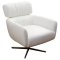 Fran Swivel Chair in Off-White Leather/Split by Beverly Hills