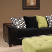 201074 Fiona Sectional Sofa in Suede Fabric & Vinyl by Chelsea