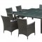 Channels 9Pc Outdoor Patio Dining Set in Brown/White by Modway