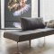 Zeal 216 Flashtex Dark Grey Fabric Daybed w/Wooden Legs