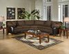 Java Fabric & Chocolate Bicast Modern Sectional Sofa