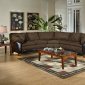 Java Fabric & Chocolate Bicast Modern Sectional Sofa