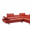 Venus Sectional Sofa in Dark Orange Leather by J&M