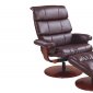 Calgary Whiskey Bonded Leather Modern Recliner Chair w/Ottoman