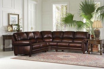 Leather Italia Tobacco James Classic Sectional Sofa [LISS-S9922 James]