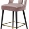 Akoya Counter Stool 795 Set of 2 Pink Velvet Fabric - Meridian