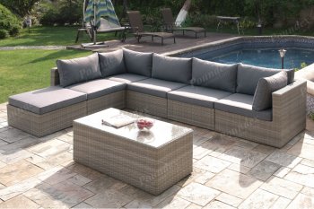 412 Outdoor Patio 7Pc Sectional Sofa Set by Poundex w/Options [PXOUT-412]