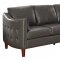 Braxten Sofa 506001 in Grey Leatherette by Coaster w/Options