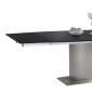 Unique Dining Table w/Black Glass Top by Whiteline Imports