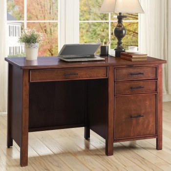 801199 Writing Desk in Red Brown by Coaster w/Power Outlet [CROD-801199 Desk]