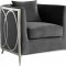 Circa Accent Chair 573 in Grey Velvet Fabric by Meridian