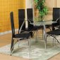 Clear Glass Top Modern 5Pc Dinette w/Black Chairs