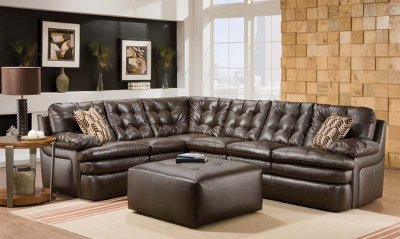 Capri Dark Brown Modern Sectional Sofa w/Optional Ottoman