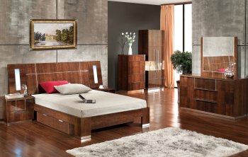 B20 Bedroom in Dark Figured Sycamore by Pantek w/Options [PKBS-B20 Dark]