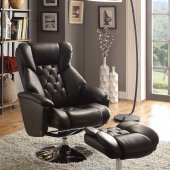 Aleron Swivel Reclining Chair 8548BLK w/Ottoman by Homelegance