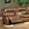 Transitional Brown Bonded Leather Sectional w/Recliner Mechanism