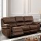 Helga Motion Sofa CM6595 in Brown Fabric-Like Leatherette