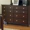 Cherry Finish Contemporary Bed w/Optional Casegoods