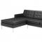 Loft Sectional Sofa in Black Leather by Modway