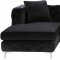 Gail Sectional Sofa 664 in Black Velvet Fabric by Meridian