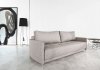 Crescent D.E. Sofa Bed in Grey by Innovation w/Chromed Legs