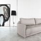 Crescent D.E. Sofa Bed in Grey by Innovation w/Chromed Legs