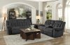 Nutmeg Recliner Sofa 9901CC in Charcoal by Homelegance w/Options