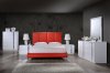 8272-Jody Bedroom by Global w/Red PU Upholstered Bed & Options