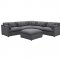 Hobson Sectional Sofa 551455 in Charcoal Fabric by Coaster